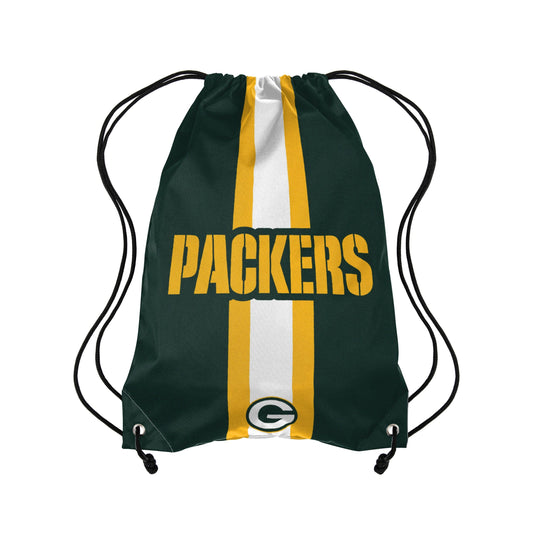 Green Bay Packers NFL Team Stripe Wordmark Drawstring Backpack